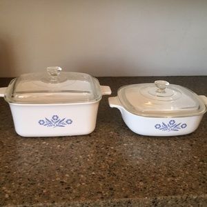 Two Corning ware baking dishes
